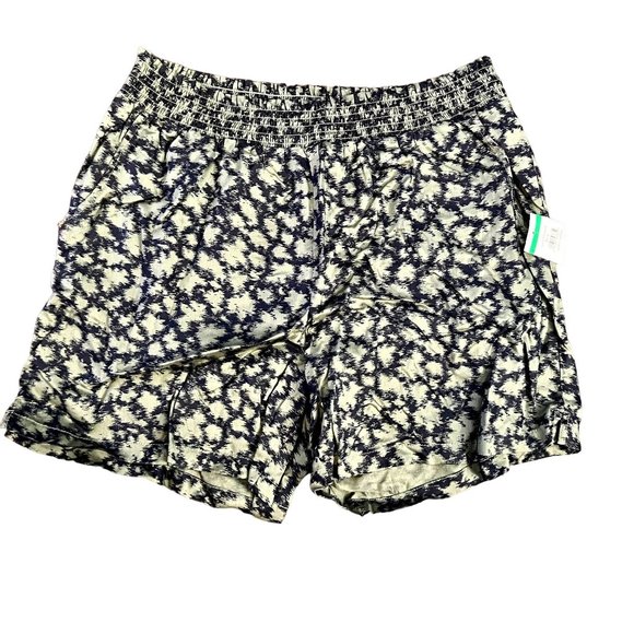 Caslon Pants - NEW Caslon Navy Blue Olive Green Elastic Waist Pull-On Tencel Casual Shorts Sz L